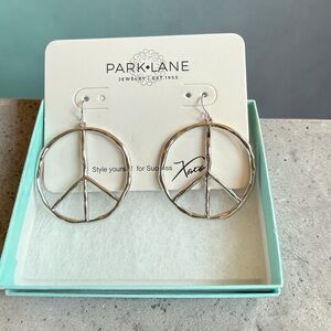 Park Lane Silver-Tone Peace Sign Dangle Earrings